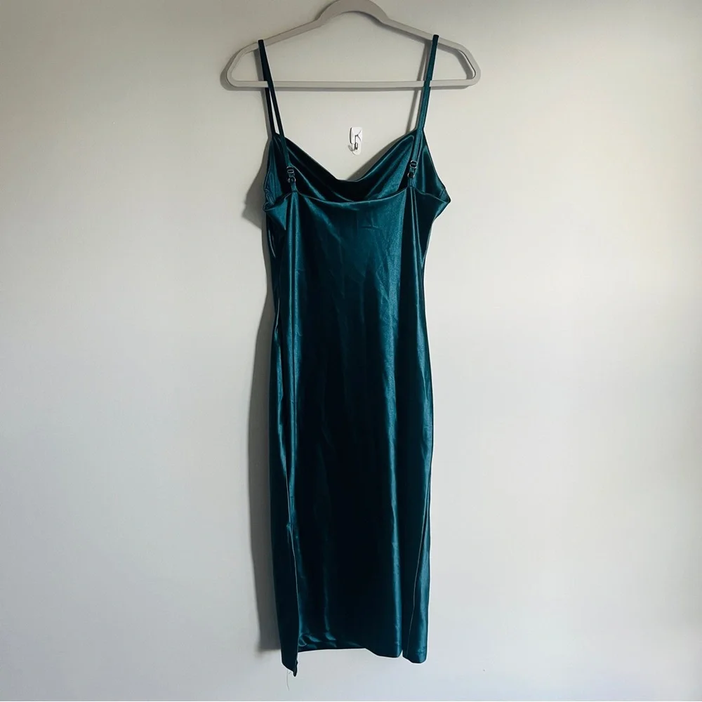 Cowl Neck Satin Midi Dress - Picture 4 of 4